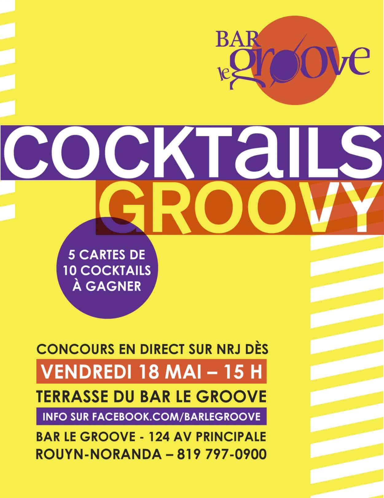 Affiche Cocktails Groovy - Graphisme